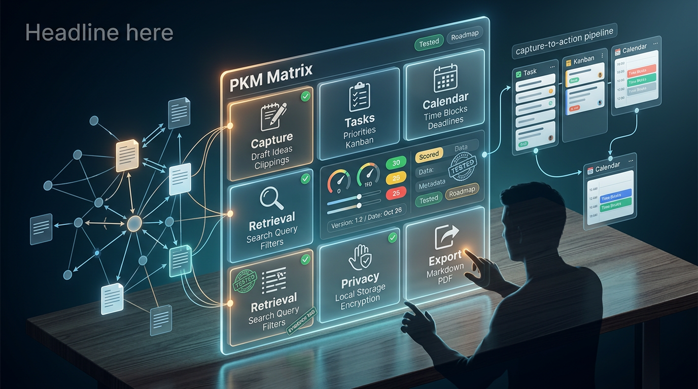 Strategic comparison of AI PKM tools: graph-first for privacy and deep thinking; execution-first for capture-to-action; workspace tools for teams. Also creators