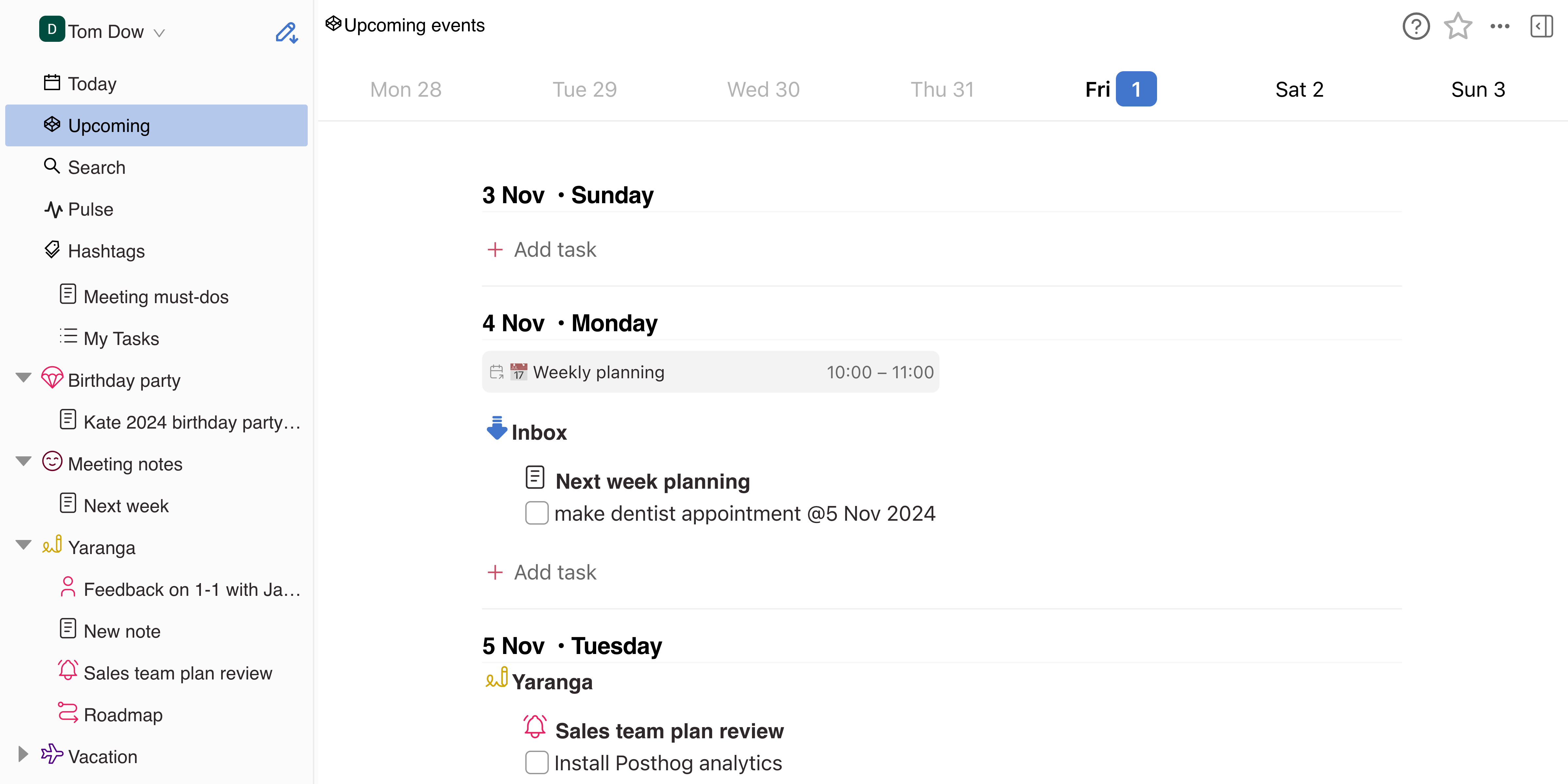 Upcoming