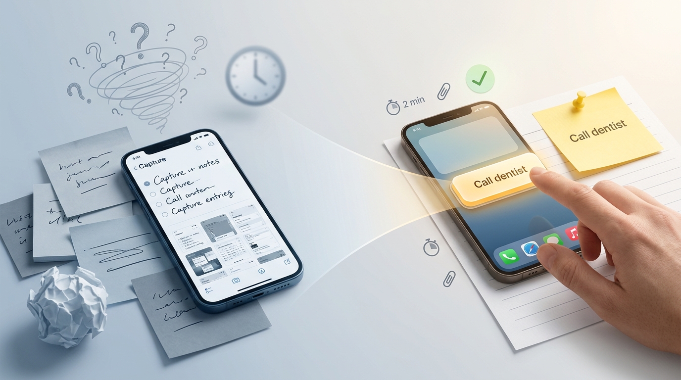 Turn Captured Notes Into 7-Step ADHD Start Buttons